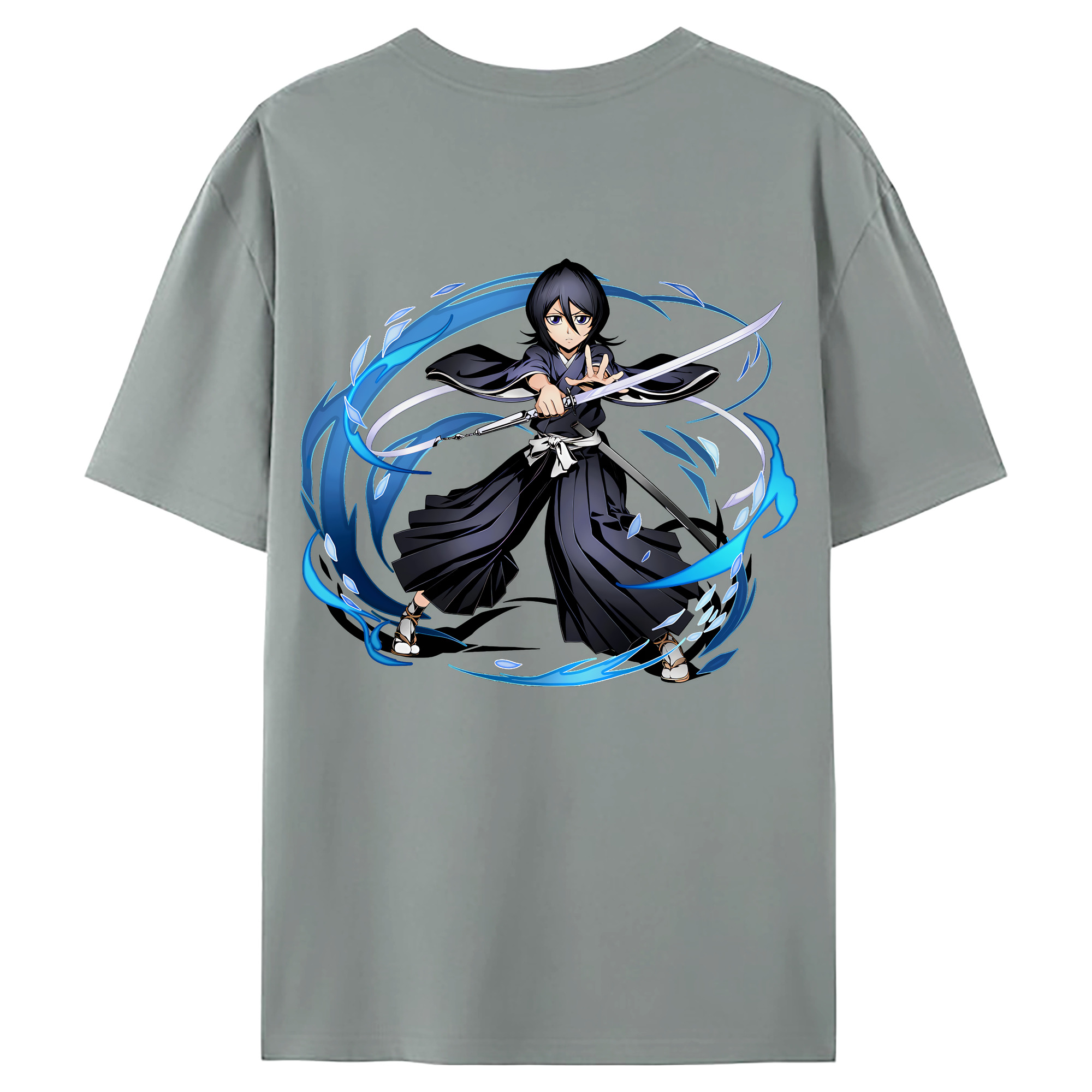 （画像用） ブリーチ 朽木ルキア BLEACH Kuchiki Rukia 綿100％ メンズ半袖Tシャツ（バックプリント） 通気性